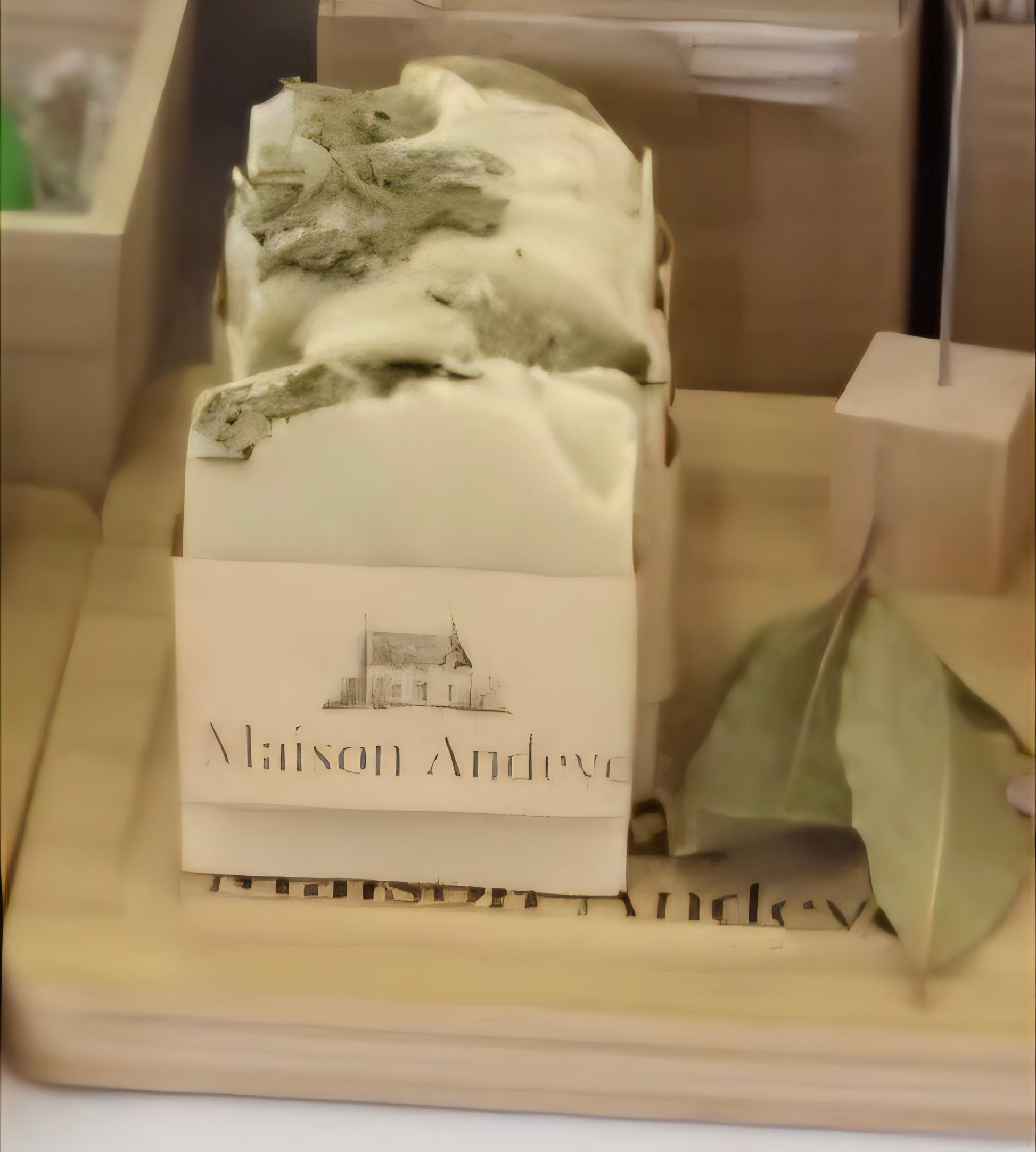 Maison Andeve handmade herbal soap bar with natural botanicals and soft creamy texture, artisan cold process skincare