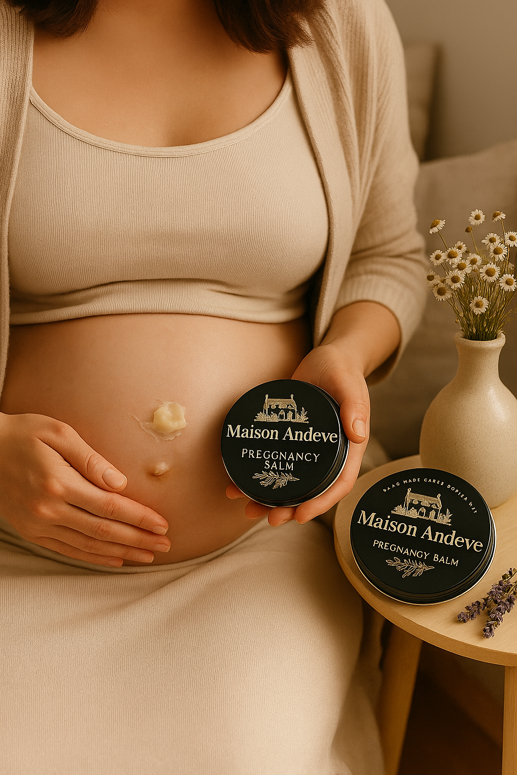 Maison Andeve newborn balm made with natural ingredients for gentle baby skin care
