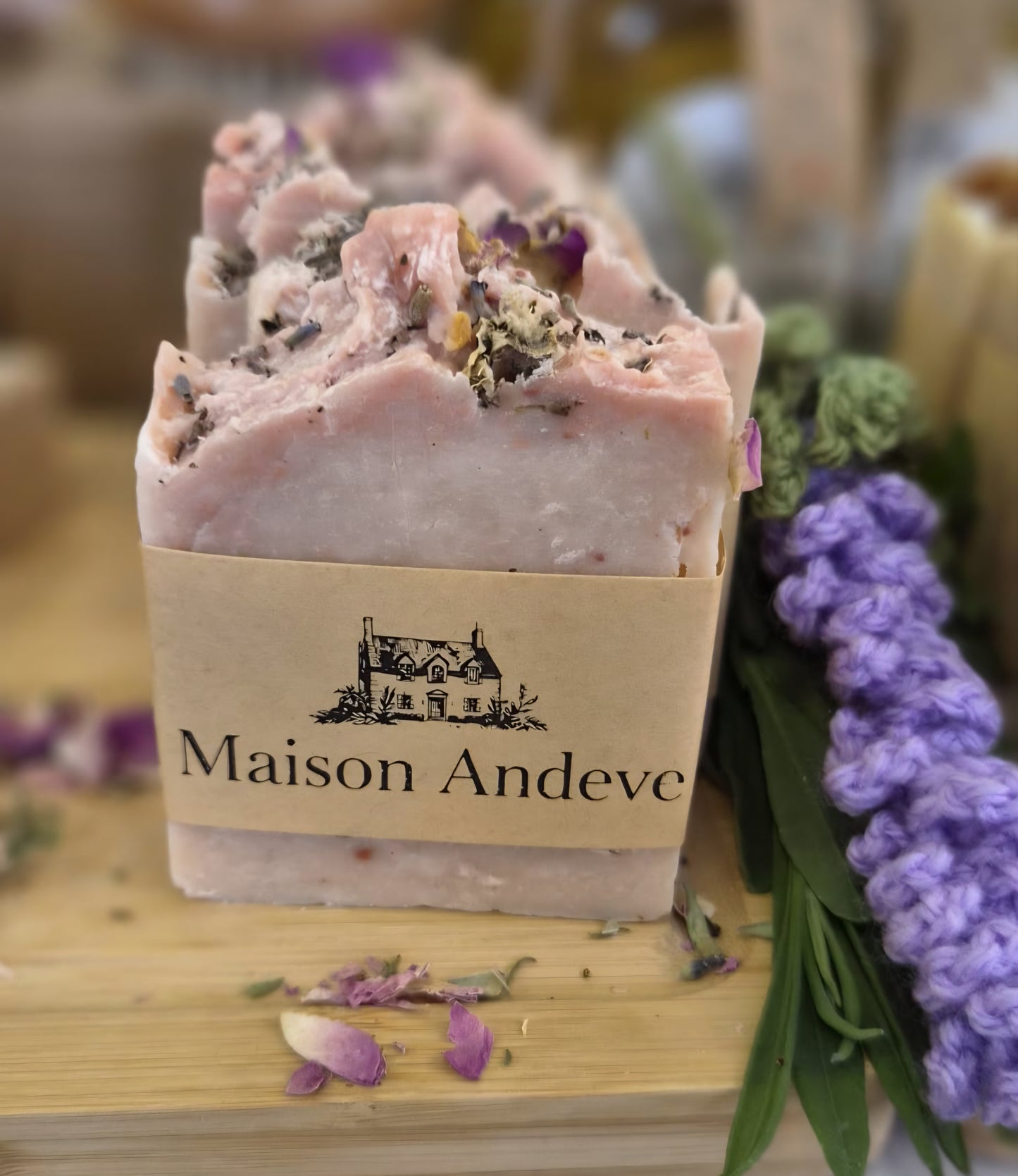 Blushing Rose & Lavender Soap Bar – Natural Handmade Soap with Pink Clay