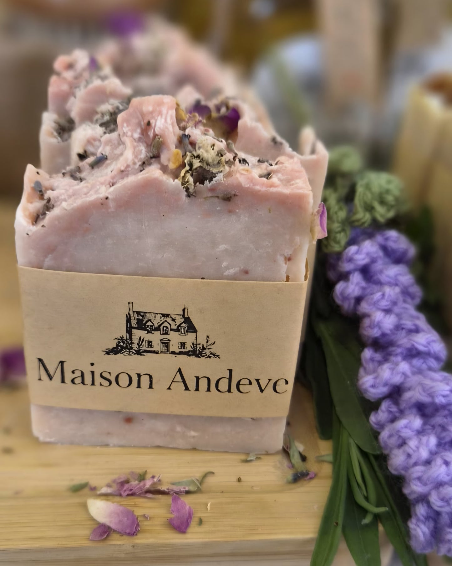 Blushing Rose & Lavender Soap Bar – Natural Handmade Soap with Pink Clay