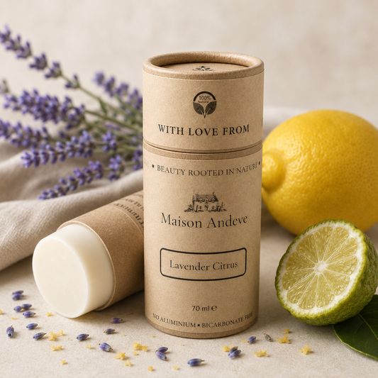 Lavender & Citrus Natural Deodorant | 70ml Eco Cardboard Tube